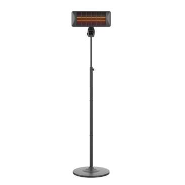 Cecotec Ready Warm 8200 Power Quartz Calefactor de Exterior 2000W - Calefactor Halogeno de Cuarzo - Colocacion en Pared o de Pie - IP24 - 2 Niveles de Potencia - Mando a Distancia