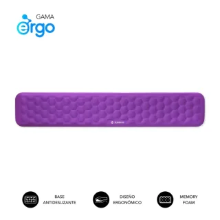 Subblim Ergo Airpadding Reposamuñecas para Teclado - Espuma Viscoelastica 65D - Tejido AirMesh Transpirable - Base Antideslizante - Color Lila