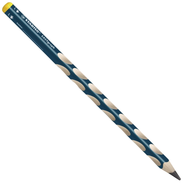 Stabilo Easygraph Lapiz de Grafito - Mina HB de 3.15mm - Diseño Ergonomico - Uso Zurdo - Color Azul Petroleo · Pack de 6 uds.