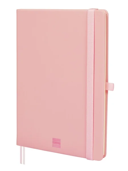 Finocam Nexo Cuaderno de Tapa Dura - 72 Hojas - Formato A5 - 148x210mm - Papel Crema de 80g/m2 - Liso - Bolsillo Interior - Cierre con Goma - Hojas Microperforadas - Color Rosa