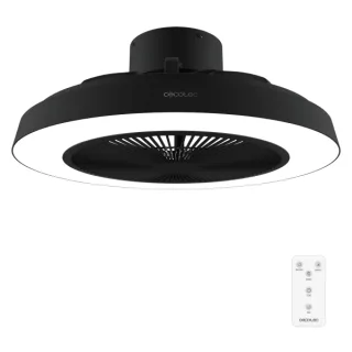 Cecotec EnergySilence LampAero 600 InsideBlack Ventilador de Techo con 5 Aspas y Luz - 20W - Aro LED con 3 Tonos - Diametro de 24" - Temporizador - 3 Velocidades - Modo Invierno - Color Negr