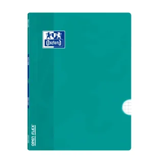 Oxford Libreta Grapada - Formato A4 - 48 Hojas - Cuadricula 4x4mm con Margen - Tapa de Plastico - Anti Traspaso de Tinta - Color Aguamarina