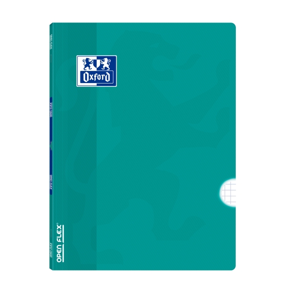 Oxford Libreta Grapada - Formato A4 - 48 Hojas - Cuadricula 4x4mm con Margen - Tapa de Plastico - Anti Traspaso de Tinta - Color Aguamarina