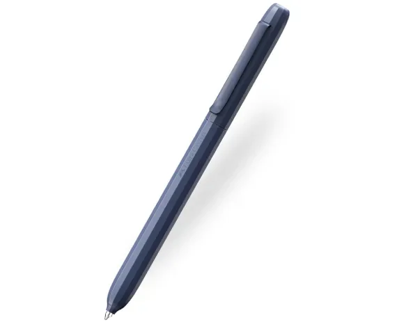 Faber-Castell Avori Boligrafo de Mecanismo Giratorio XB - 92% de Plastico Reciclado - Clip Metalico Solido - Color Azul Noche