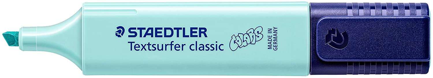 Staedtler Textsurfer Classic 364 Pastel Marcador Fluorescente - Punta Biselada - Trazo entre 1 - 5mm - Tinta con Base de Agua - Color Menta · Pack de 10 uds.