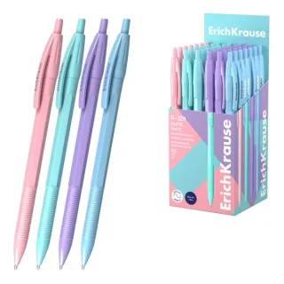 ErichKrause R-301 Matic Pastel Boligrafo Retractil - Modelos Surtidos - Trazo 0.35mm - Color Azul · Pack de 50 uds.