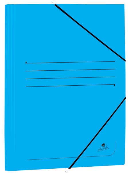 Mariola Carpeta de Carton Estucado con Solapas Folio 500gr/m2 - Medidas 34x25x1cm - Cierre con Goma Elastica - Color Azul · Pack de 20 uds.