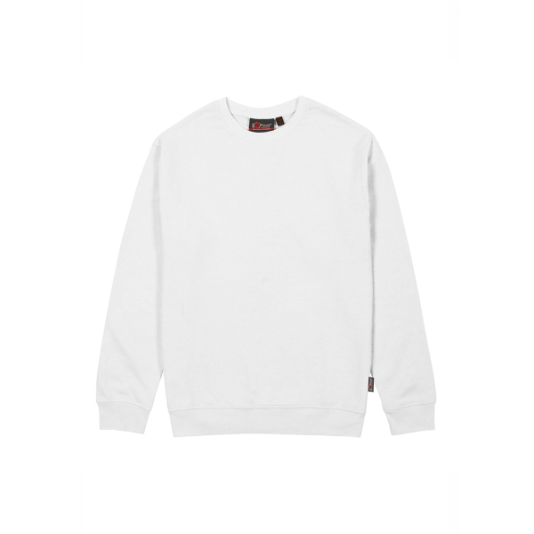 Upower Ombo Sudadera de Cuello Redondo - Talla 2XL - Alta Calidad, Polialgodon Suave, Resistencia a Lavados, Ajuste Comodo, Detalles Elasticos, Proteccion DPI1 - Color Blanco