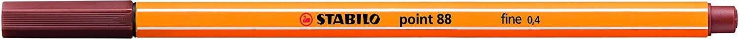 Stabilo Point 88 Rotulador de Punta Fina de Fibra - Trazo de 0.4 mm - Tinta con Base de Agua - Color Siena · Pack de 10 uds.