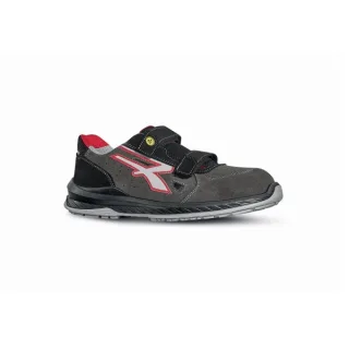 Upower Oslo S ESD Calzado de Seguridad sin Cordones - Talla 35 - Gamuza Suave, Cierre de Velcro, Puntera Airtoe Composite, Antiperforacion, Plantilla Automodelante, Suela Antideslizante - Co