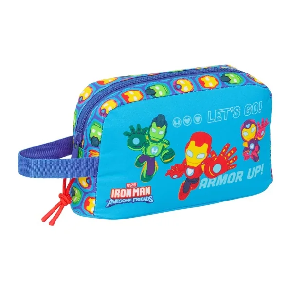 Safta Iron Man Portadesayunos Termico de 1.7L - Interior Forrado en Aluminio - 215x65x120mm - Color Azul