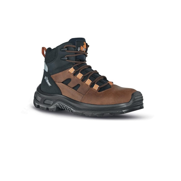 Upower Jazz S Calzado de Seguridad Botines - Talla 38 - Empeine Piel Pull-Up Engrasado, Hidrofugo, Puntal Composite, Antiperforacion, Suela Antideslizante, Proteccion S3S FO SR - Color Marro