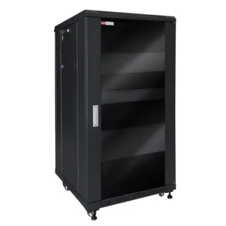WP RNV-42606-B Armario de Suelo para Video y Audio 42U - Puerta de Cristal - Cerradura de Seguridad - 600x600x2055mm - Color Negro
