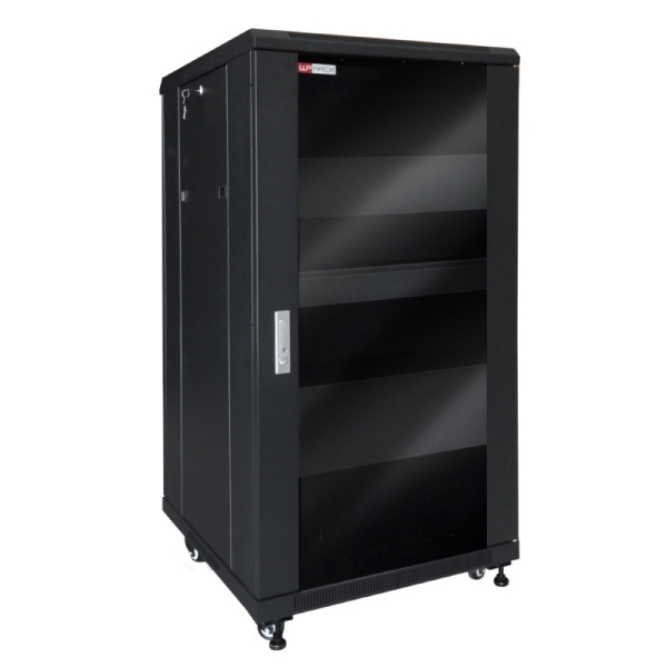 WP RNV-42606-B Armario de Suelo para Video y Audio 42U - Puerta de Cristal - Cerradura de Seguridad - 600x600x2055mm - Color Negro