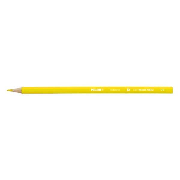 Milan Unicolor Lapices de Color Amarillo - Triangular - Color Amarillo · Pack de 12 uds.