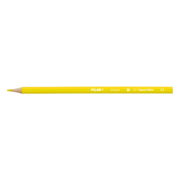 Milan Unicolor Lapices de Color Amarillo - Triangular - Color Amarillo · Pack de 12 uds.