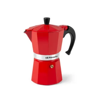 Orbegozo KFR 640 Cafetera de Aluminio - Prepara 6 Tazas de Cafe en Minutos - Compatible con Diferentes Tipos de Cocinas - Mango Ergonomico y Valvula de Seguridad - Facil de Limpiar y Mantene