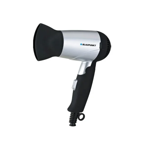 Blaupunkt Secador de Pelo de Viaje - 1200W - Cable 1.8m - Incluye Difusor - Velocidad y Calor Ajustables - Apagado Automatico - Funcion Aire Frio - Color Negro y Gris