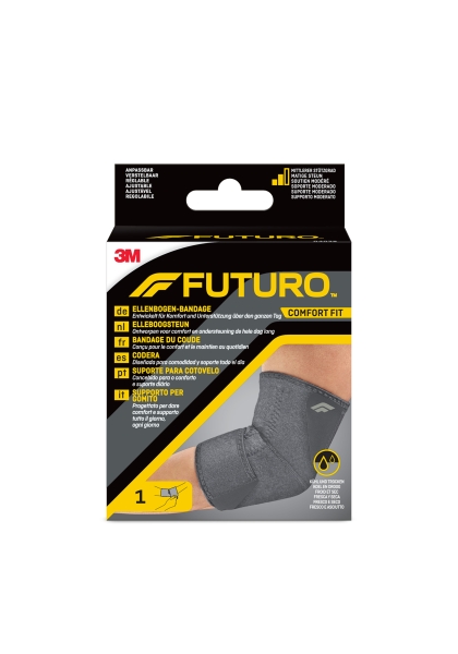 Futuro Comfort Codera - Ajustable (20.3 - 40.6cm) - Transpirable - Aisla la Humedad - Elastico - Color Gris