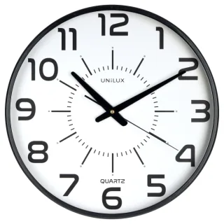 Unilux Unilux Maxi Pop Reloj de Pared - Pila Incluida - Numeros Grandes - Mecanismo Silencioso de Cuarzo - Color Negro