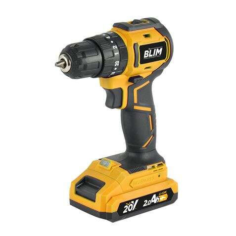 Blim Taladro de Impacto - Motor Brushless - Mango Ergonomico - Incluye 1 Bateria 20V - 2.0 Ah + Cargador - Display y Luz LED - 2 Velocidades - Par Maximo 50Nm - Par de Apriete 20+3 - Portabr