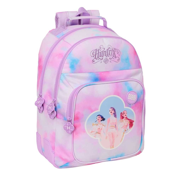 Safta K-Pop Demon Hunters Artist Mochila - Adaptable a Carro - Bolsillo Frontal - Portabotellas - Cremallera con Doble Tirador - Asa de Mano - Hombreras y Espalda Acolchada - 32x42x15cm - Multicolor