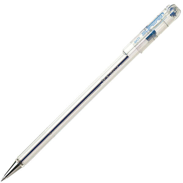 Pentel SuperB Boligrafo de Bola - Punta Fina 0.7mm - Trazo 0.35mm - Tinta con Base de Aceite - Color Azul · Pack de 12 uds.