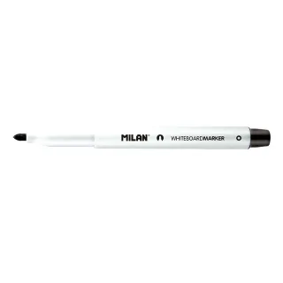 Milan Rotuladores para Pizarra Blanca con Punta Redonda - Punta 3.7 mm - Tinta a Base de Alcohol - Borrable en Seco - Color Negro · Pack de 12 uds.
