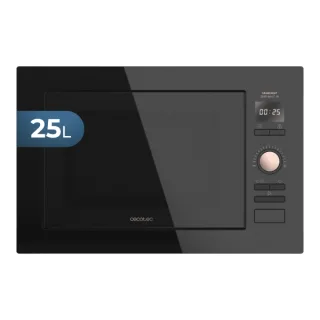 Cecotec GrandHeat 2590 Built-in Microondas Encastrable - 900W - Capacidad 25L - Grill 1000W - 8 Funciones Preconfiguradas - Temporizador - Funcion Quick Start - Bloqueo Infantil - Color Negr
