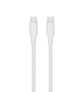 Blackbyte by Pedro Buerbaum Cable USB-C Macho a USB-C Macho de Silicona - Hasta 100W - 1 metro - 480Mbps - Compatible con Carga Rapida - Diametro 3mm - Color Blanco
