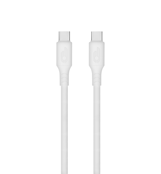 Blackbyte by Pedro Buerbaum Cable USB-C Macho a USB-C Macho de Silicona - Hasta 100W - 1 metro - 480Mbps - Compatible con Carga Rapida - Diametro 3mm - Color Blanco