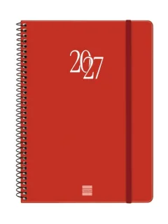 Finocam Espiral Basics My Agenda - Anual 2027 - Semana Vista Horizontal - Formato E10 - 155x212mm - Espiral - Tapa Dura de Carton Forrado - Esquinas Microperforadas - Papel de 80g/m2 - Color