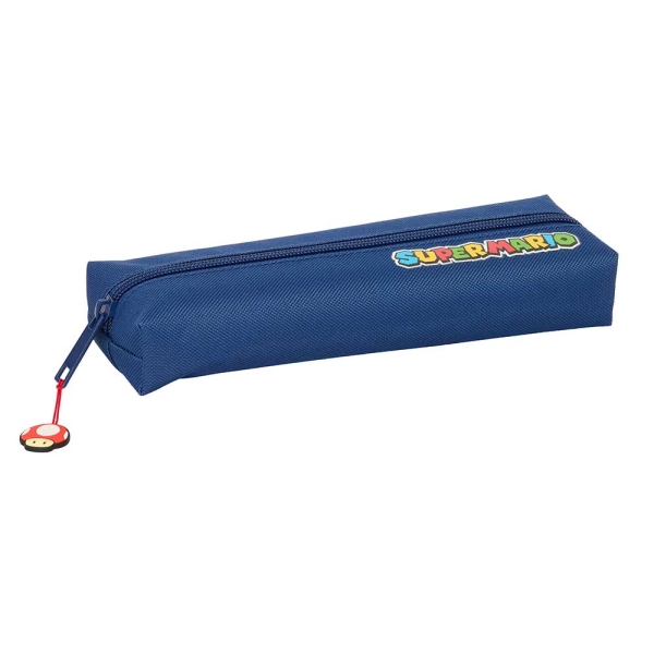 Safta Super Mario Mamma Mia Portatodo - Cremallera - Goma Elastica - 0.53L - 220x70x40mm - Color Azul Oscuro
