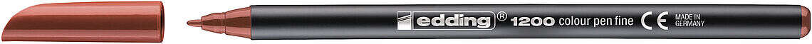 Edding 1200 Rotulador - Punta Redonda - Trazo 1mm - Tinta con Base de Agua - Color Marron · Pack de 10 uds.