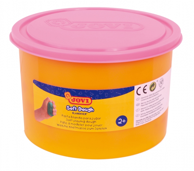 Jovi Soft Dough Blandiver Bote de Pasta de Modelaje 460gr - Blanda y Flexible - Facil de Amasar y Moldear - Ideal para Iniciacion al Modelaje - Color Rosa