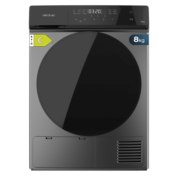 Cecotec Bolero DressCode Dry 8400 Inverter Steel Secadora con Bomba de Calor de 8kg - 15 Programas - Tambor de Acero Inoxidable - Motor Inverter - Programable - Bloqueo de Seguridad - Color