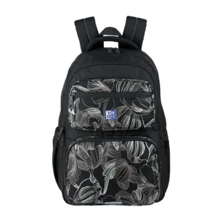 Oxford Dream Tech Floral Print Mochila Escolar 25L - 2 Compartimentos y 10 Bolsillos - Espalda Ergonomica Transpirable - Asas Acolchadas y Ajustables - Compartimento para Portatil - Color Ne