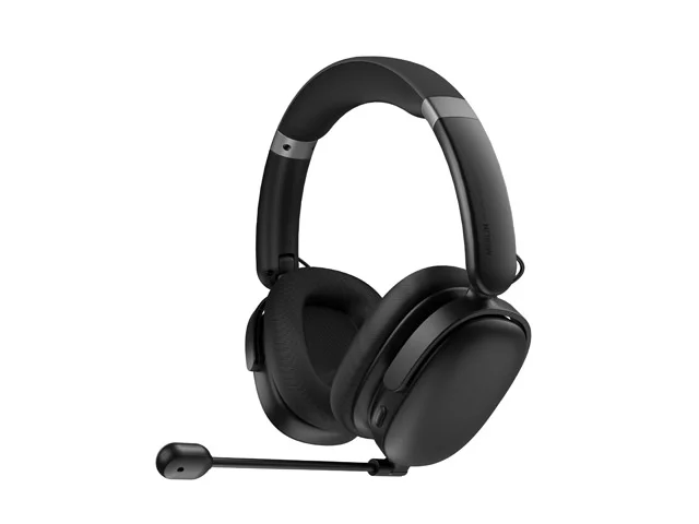Natec Merlin Auriculares con Microfono Inalambricos - Cancelacion Activa de Ruido - Plegables - Bluetooth 6.0, 2,4GHZ y USB - Color Negro
