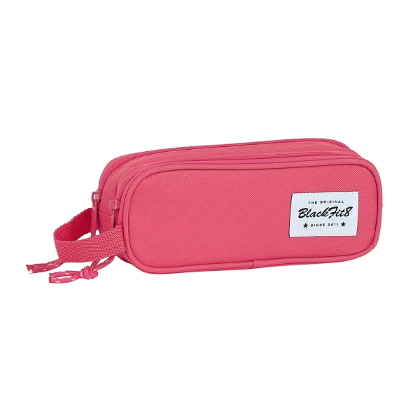 Safta Blackfit8 Fresa Portatodo - 2 Compartimentos con Cremalleras - Asa Lateral - 1L - 210x60x80mm - Color Rosa