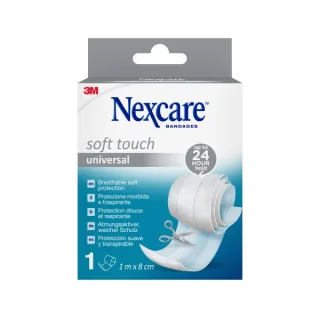 Nexcare Universal Flexible Textile Aposito para Cortar - 1m x 8cm - Transpirable - Tacto Agradable - Color Blanco