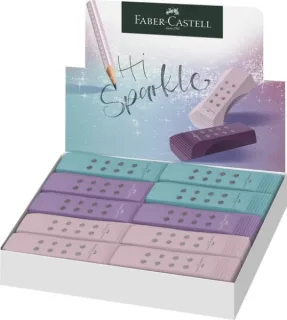 Faber-Castell Sparkle RollOn Goma de Borrar - Libre de PVC - Bajo Residuo - Colores Surtidos · Pack de 20 uds.
