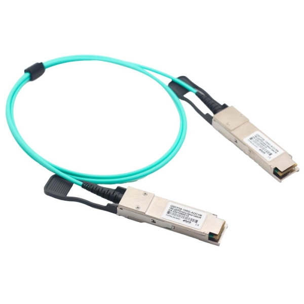 Ruijie 100G-AOC-5M Cable de Fibra Optica AOC - QSFP28 - 5 Metros - 100 Gbps por Canal - Color Turquesa