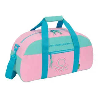 Safta Benetton Dolce Bolsa de Deporte - Bolsillo Frontal - Bandolera Ajustable - Cremallera Doble en Cierre - Tacos Protectores en Base - Fondo Extraible - 26L - 500x200x260mm - Color Rosa P