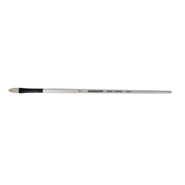 Daler Rowney Graduate Pincel para Oleo - Pelo de Cerda Natural - Mango Largo - Lengua de Gato - N°4