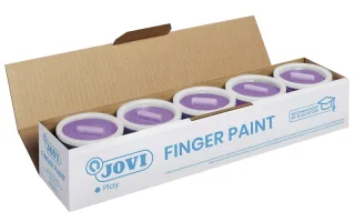 Jovi Bote de Pintura de Dedos - 125ml - Colores Mezclables - Textura Gelatinosa - Lavable - sin Gluten Ni Alergenos - No Toxico - Color Morado · Pack de 5 uds.