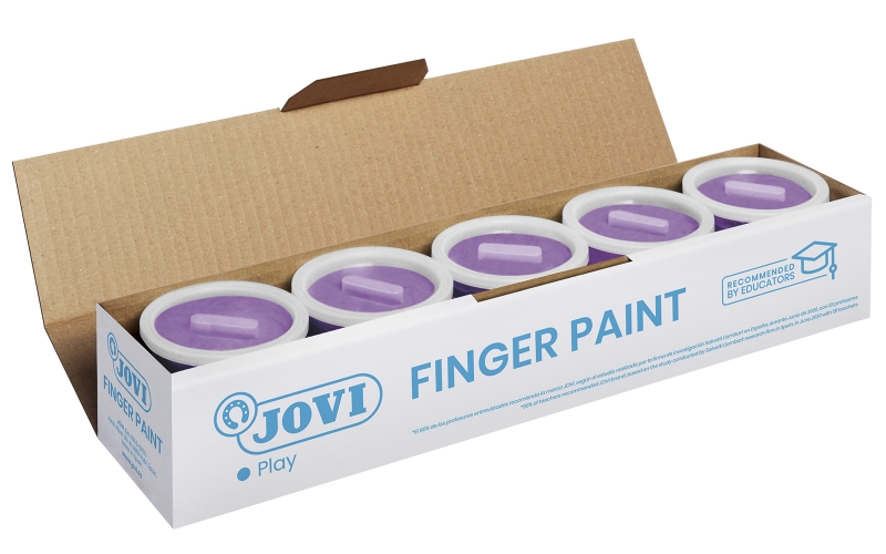 Jovi Bote de Pintura de Dedos - 125ml - Colores Mezclables - Textura Gelatinosa - Lavable - sin Gluten Ni Alergenos - No Toxico - Color Morado · Pack de 5 uds.