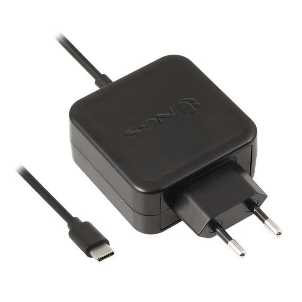 NGS Cargador Universal de Pared para Portatil USB-C 45W - Carga Rapida - Cable de 1.50m