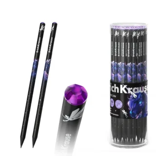 ErichKrause Black Unicorn Lapiz de Grafito - Mina HB - Cuerpo Redondo - Agarre Ergonomico - Colores Surtidos · Pack de 42 uds.
