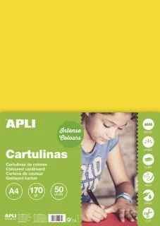 Apli Cartulina Amarilla A4 170g 50 Hojas