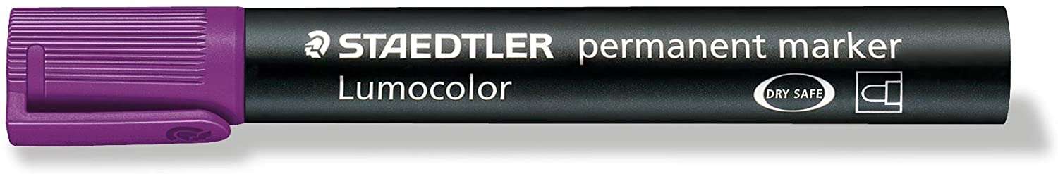 Staedtler Lumocolor 352 Rotulador Permanente - Punta Redonda - Trazo 2mm Aprox - Capuchon con Clip - Secado Rapido - Color Violeta · Pack de 10 uds.